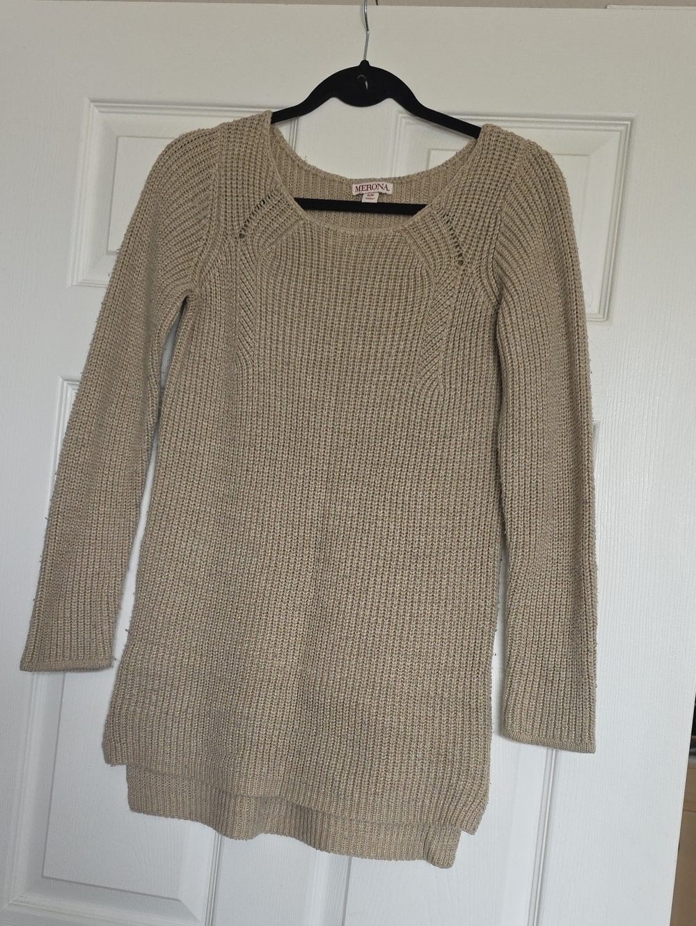 Merona Neutral Taupe Knit Tunic Sweater